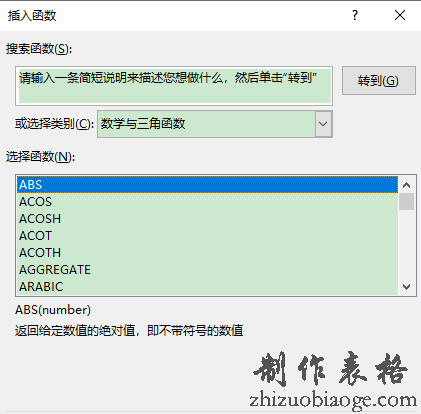 abs函数：返回给定数值的绝对值，即不带符号的数值